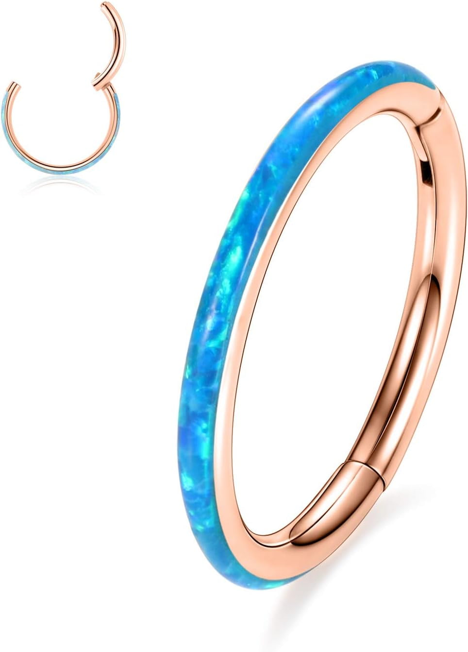 Piercing Lèvre / Nez Anneau Clicker Acier 316L Anodisé Doré Charnière