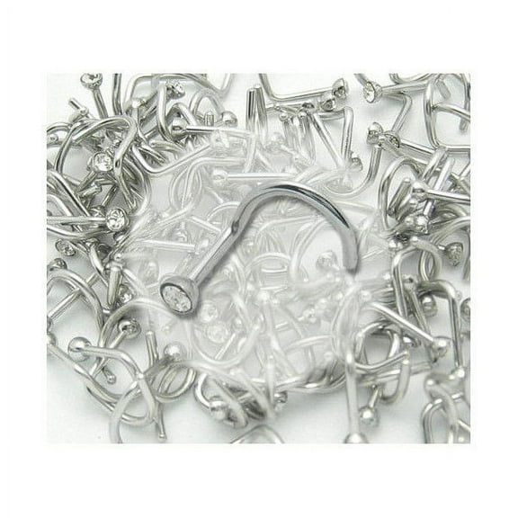 Cz Jeweled Nose Screw 18g (12 Pieces) - B5