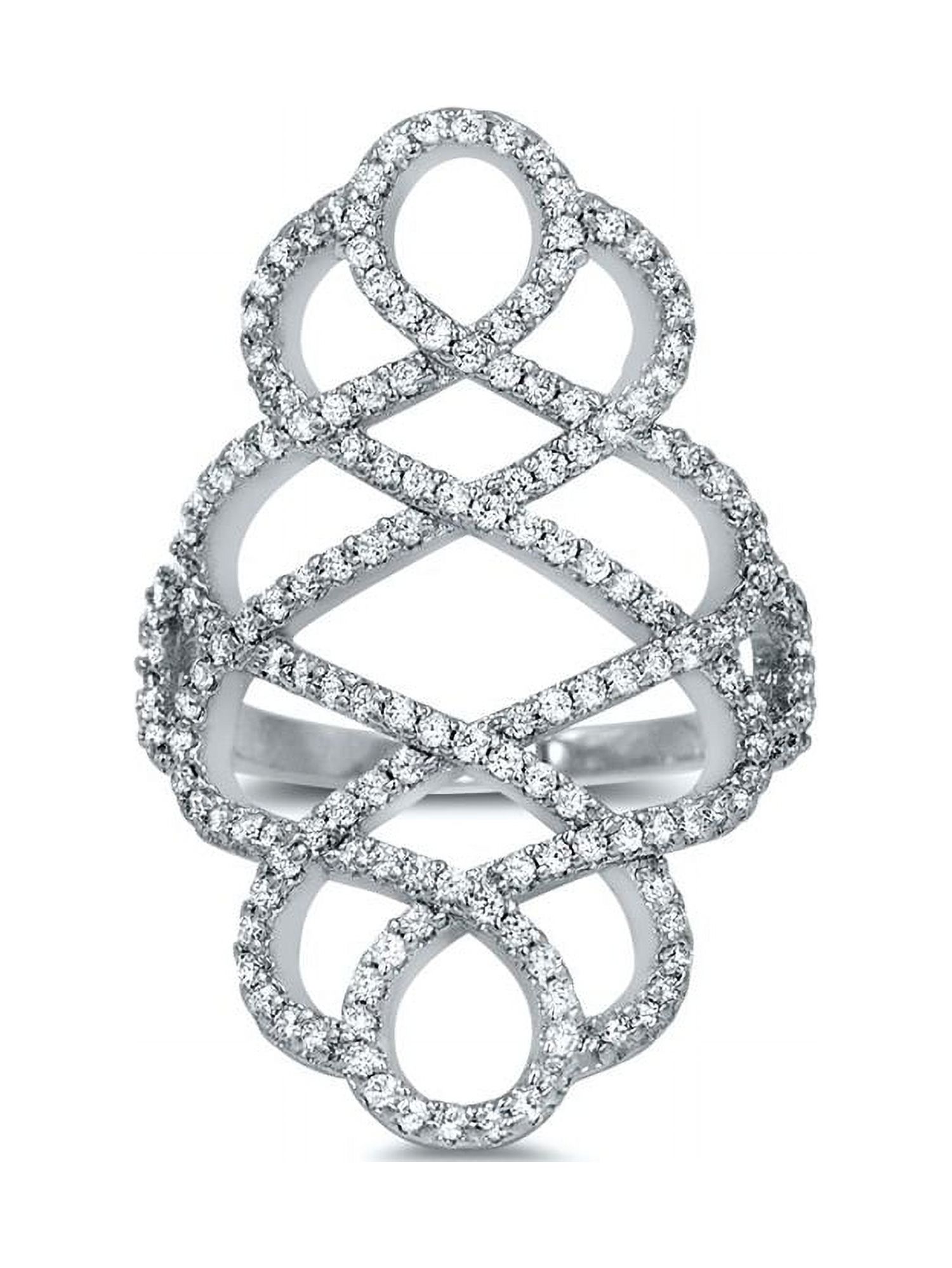 Cz Vintage Style Full Finger Knuckle Ring 925 Sterling Silver Pave