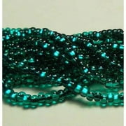 Czech 11/0 Glass   (4)(6 String Hanks) Which Is 24 18 Strands  Jablonex (Silver Lined Emerald)