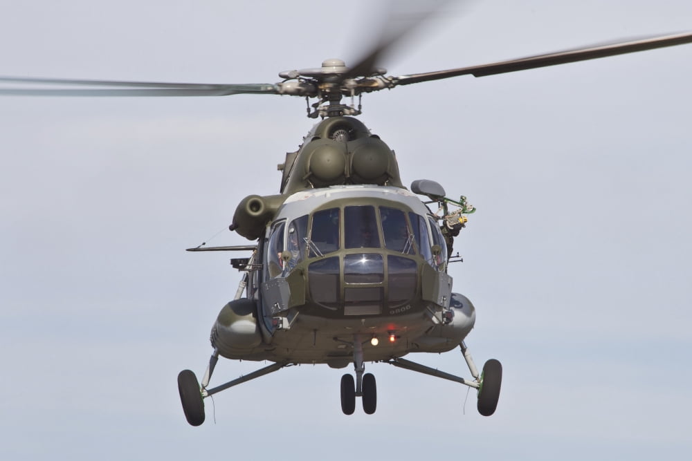 Czech Air Force Mi-171 Hip helicopter Canvas Art - Timm ZiegenthalerStocktrek Images (35 x 23)