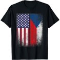 thumbnail image 1 of Czech American Flag T-shirt Czech Republic Usa Ceska, 1 of 4