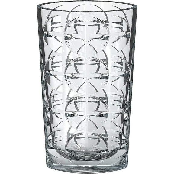 Czech Bohemian Crystal Glass Vase 12"-Height Oval Shape Flower Vase ''Eclipse'' Vintage European Design Elegant Centerpiece Home Decor Wedding Birthday Housewarming Anniversaries