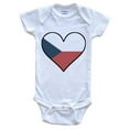 thumbnail image 1 of Czech Flag Baby Bodysuit - Cute Czech Flag Heart - Czech Republic Baby Bodysuit, 3-6 Months White, 1 of 2