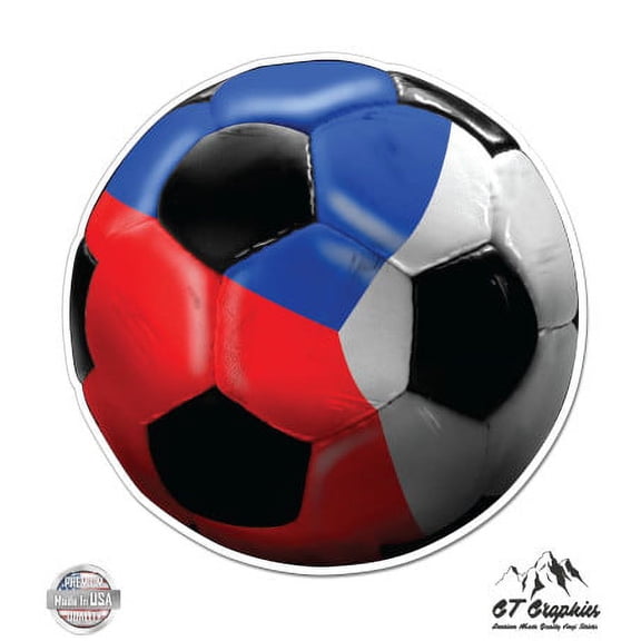 Czech Football Soccer National Team - 3" Vinyl Sticker - For Car Laptop I-Pad Phone Helmet Hard Hat - Waterproof Decal