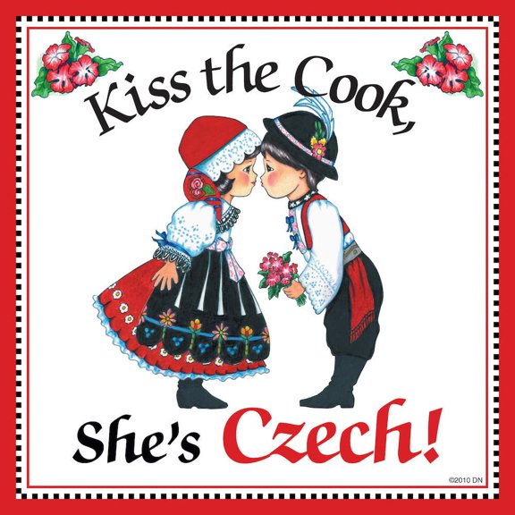 Czech Gift Tile: "Kiss Czech Cook"