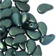 thumbnail image 1 of Czech Glass, 2-Hole Paisley Duo Beads 8x5mm, 22 Gram Tube, Polychrome Mint Chocolate, 1 of 2