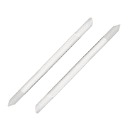 Czech Glass 2-Pack Cuticle Pusher Set by Bona Fide Beauty - Duel Ended Manicure Sticks in Clear