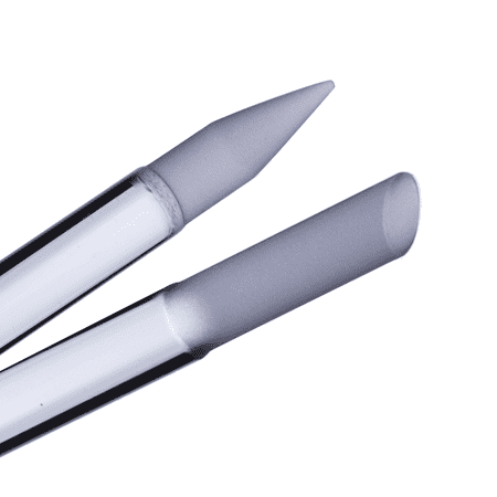 Czech Glass Cuticle Pusher by Bona Fide Beauty - Duel Ended Manicure Stick in Blue