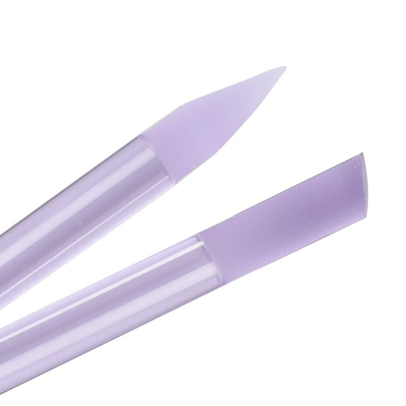 Czech Glass Cuticle Pusher by Bona Fide Beauty - Duel Ended Manicure Stick in Lilac Purple
