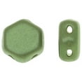 thumbnail image 1 of Czech Glass Honeycomb Beads, 2-Hole Hexagon 6mm, 30 Pieces, Pastel Olivine, 1 of 2