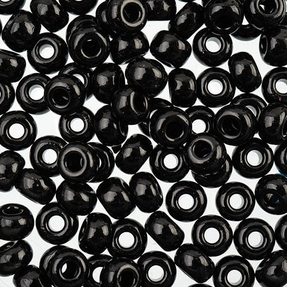 Czech Glass Seed Beads 2/0 Black Bead for Jewelry Making Crafts