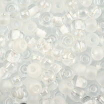 Czech Glass Seed Beads 2/0 White Mix Bead for Jewelry Making Crafts, 24g Vial