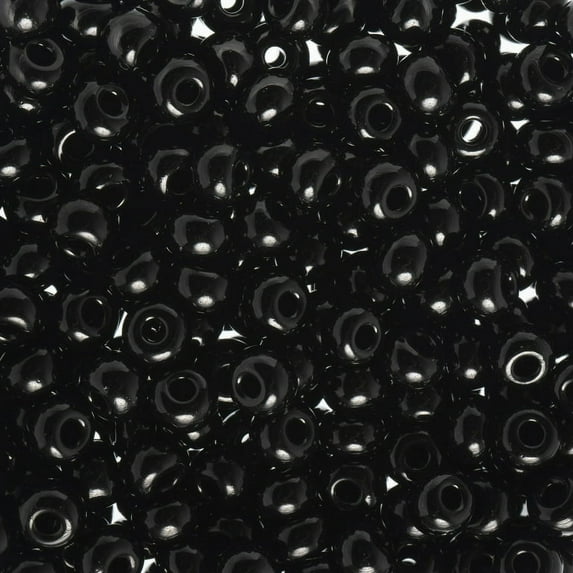 Czech Glass Seed Beads 4/0 Black Bead for Jewelry Making Crafts, 22g Vial
