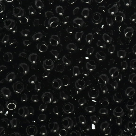 Czech Glass Seed Beads 6/0 Black Bead for Jewelry Making Crafts, 23g Vial