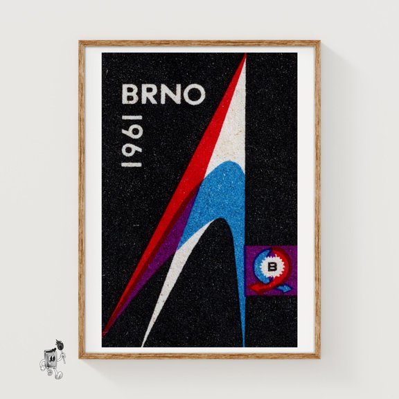 Czech International Trade Fair 1961 Matchbox Art Print Vintage Modernist Decor (Living Room Decor)