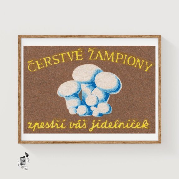 Czech Mushroom Matchbox Kitchen Wall Art Decor Unframed Paper Print