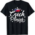 thumbnail image 1 of Czech Princess Proud Czech Girl Czech Republic Flag T-ShirtMen and women, Black T-shirt, size: Extra large S-4XL, 1 of 4