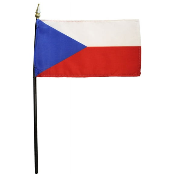 Czech Republic - 4"X6" Stick Flag