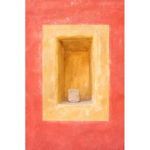 Czech Republic, Cesky Krumlov Colorful wall indented space Credit as: Jim Nilsen / Jaynes Gallery Poster Print by Jaynes Gallery (24 x 36) # EU06BJY0044