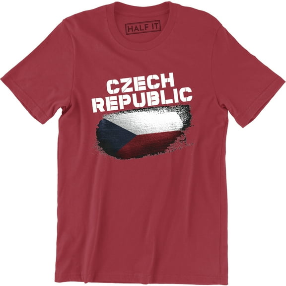 Czech Republic Country Crest Flag Colors Nationality Ethnic Pride -Men's Tee Shirt