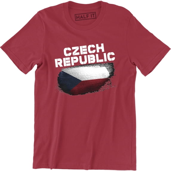 Czech Republic Country Crest Flag Colors Nationality Ethnic Pride -Men's Tee Shirt