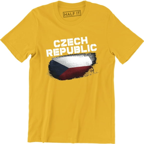 Czech Republic Country Crest Flag Colors Nationality Ethnic Pride -Men's Tee Shirt