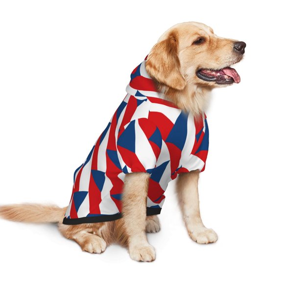 Czech Republic Dog Hoodie Colorful Pullover Sweatshirts Small