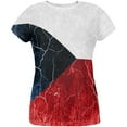 thumbnail image 1 of Czech Republic Flag Distressed Grunge All Over Womens T Shirt Multi 2XL, 1 of 2