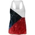 thumbnail image 1 of Czech Republic Flag Distressed Grunge All Over Womens Work Out Tank Top, 1 of 2