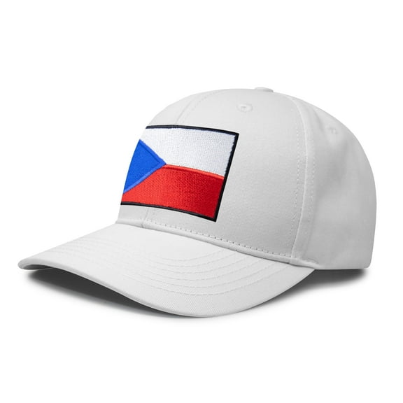 Czech Republic Flag Hat for Men and Women – Adjustable Snapback Baseball Cap by International Tie (All White)