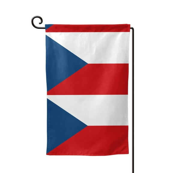 Czech Republic Garden Flag Double Sided Flags with Vivid Color for Yard Lawn Garden Decor 12.5 x18 Inch Square