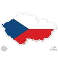 thumbnail image 1 of Czech Republic Map Flag Country Shape - 5" Vinyl Sticker - For Car Laptop I-Pad - Waterproof Decal, 1 of 1