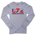 thumbnail image 1 of Czech Republic Modern Pentathlon - Olympic Games - Rio - Flag Men's Long Sleeve Grey T-Shirt, 1 of 2