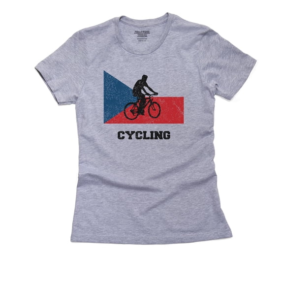 Czech Republic Olympic - Cycling - Flag - Silhouette Women's Cotton Grey T-Shirt