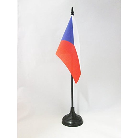 Czech Republic Table Flag 4'' x 6'' plastic stick and base