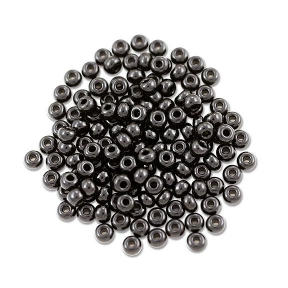 Czech Seed Bead 6/0 (4mm) Beads Opaque Black (10 Gram) Beads