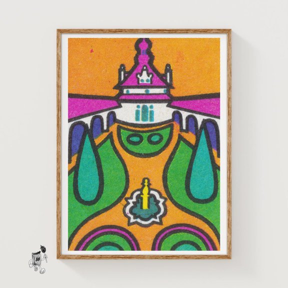 Czechoslovakian Dome Building Matchbox Wall Art Decor Unframed Paper Print