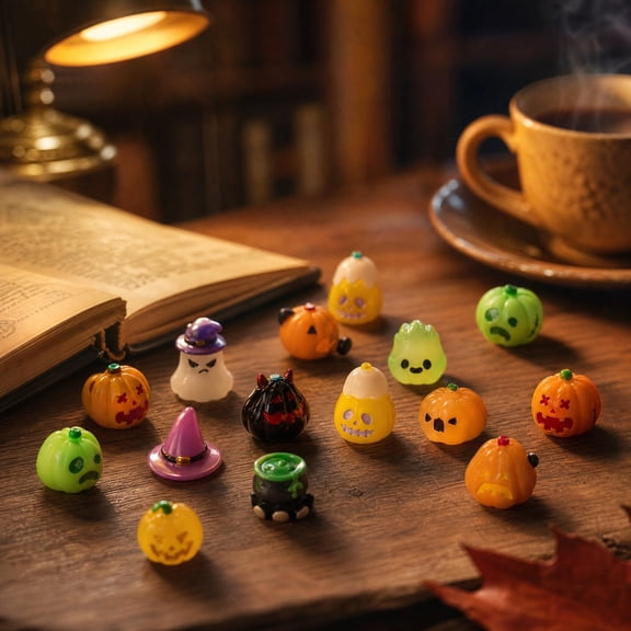 CzestPyake,40pcs Mini Resin Pumpkins,Halloween Decor,Small Tiny Fake Pumpkins Figures Bulk,Miniature Resin Pumpkins For Decorating,Perfect Halloween Fall Party Supplies,Cute Tiny Pumpkin Ornaments