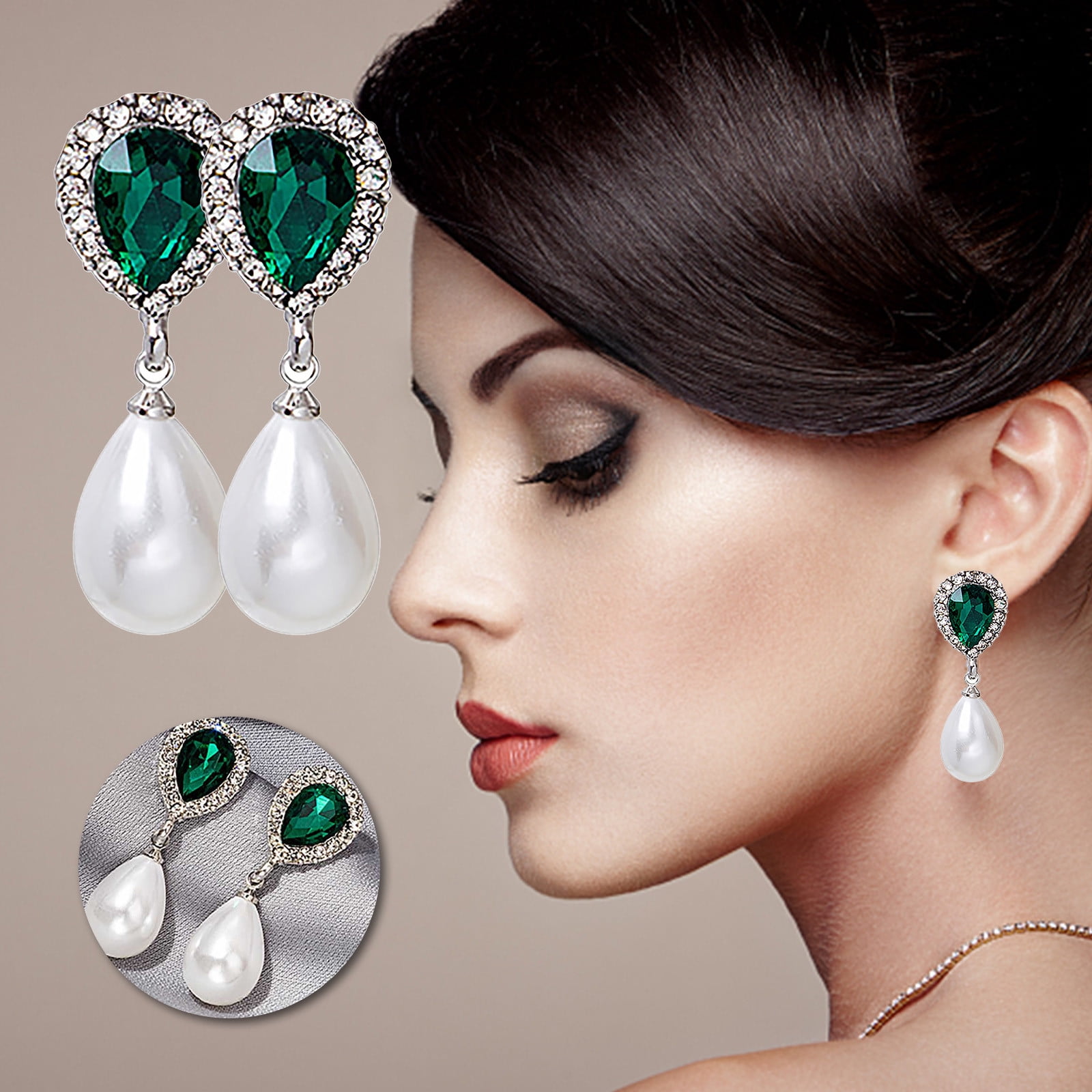 CzestPyake Ladies Fashion Diamond Pearl Earrings Long Chain Tassel