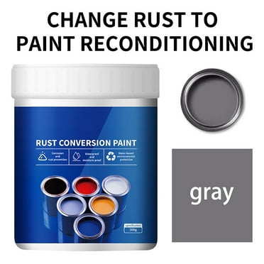 CzestPyake Rust Converter for Metal, Weatherproof Rust Converter Paint for Metal, Water-Based Metallic Paint, Gray, 300g