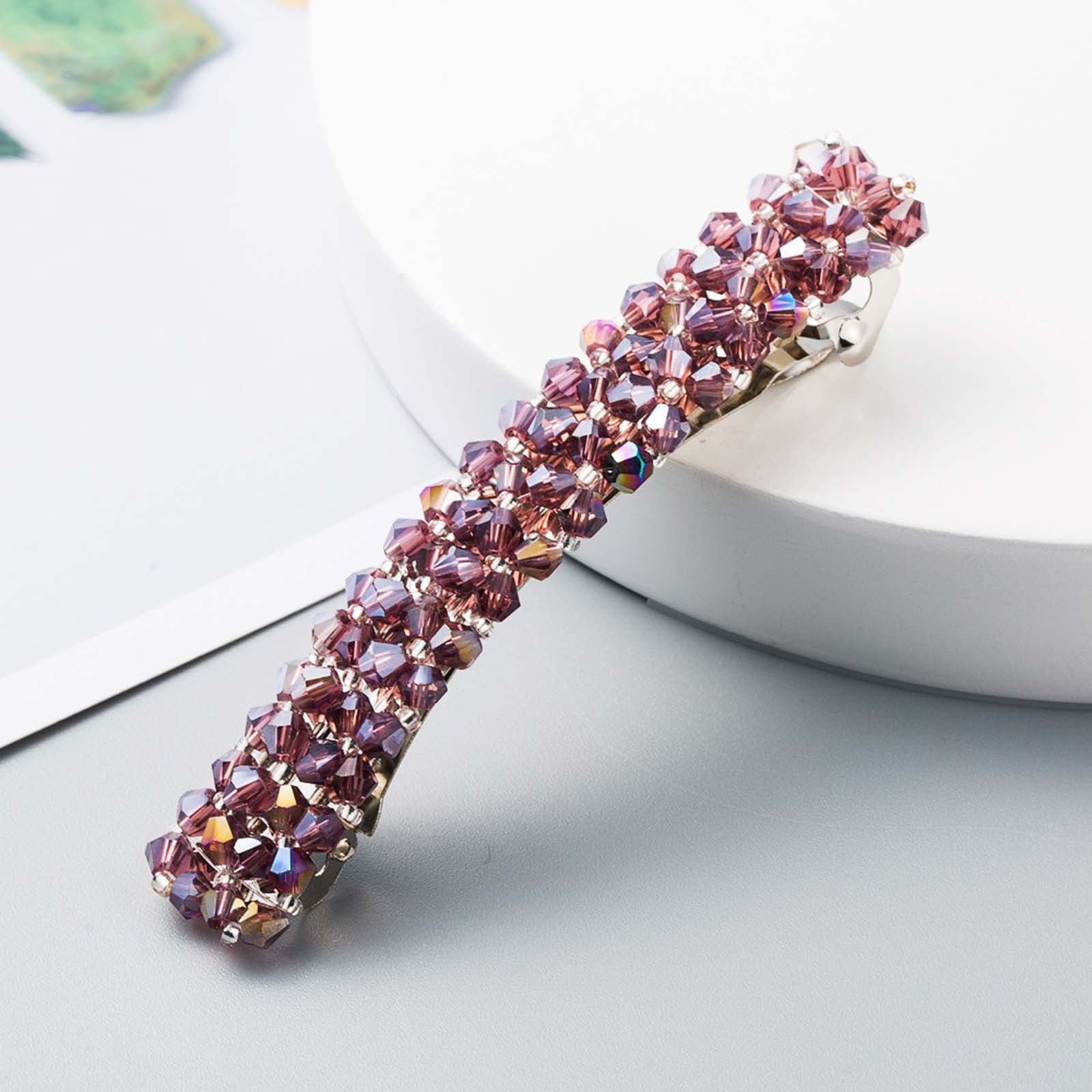 CzestPyake Vintage Crystal Beaded Hairpin And Versatile One-line Clip ...