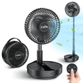 thumbnail image 1 of Czlife F9 Portable Fan, 10000mAh Rechargeable Battery Powered Travel Fan for Sleeping Camping Bedroom Outdoor, Cordless Floor Desk Fan, Oscillating Folding USB Fan with Remote, 4 Speed, Timer, 7.7", 1 of 6