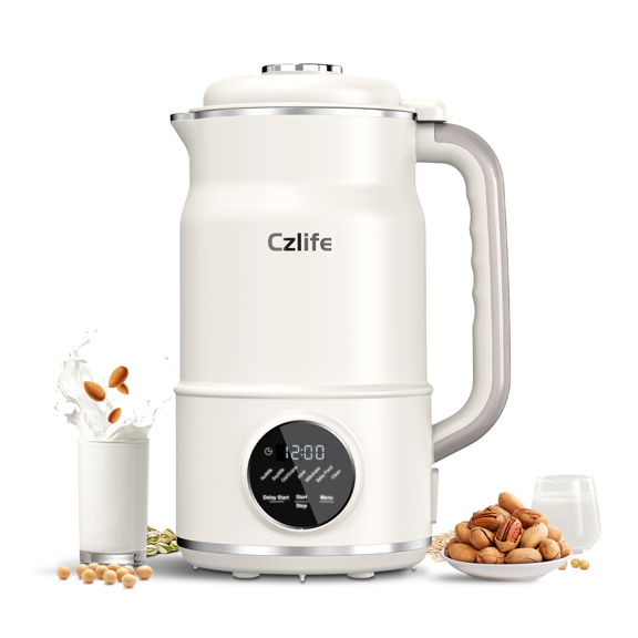 Czlife N7 Nut Milk Maker, 50oz (1.5L) Automatic Soy Milk Maker Machine for Homemade Oat Milk, Nutmilk, Juice, Milkshake, Baby Food, Grains, Almonds Milk Maker with Delay Start/Keep Warm/Clean