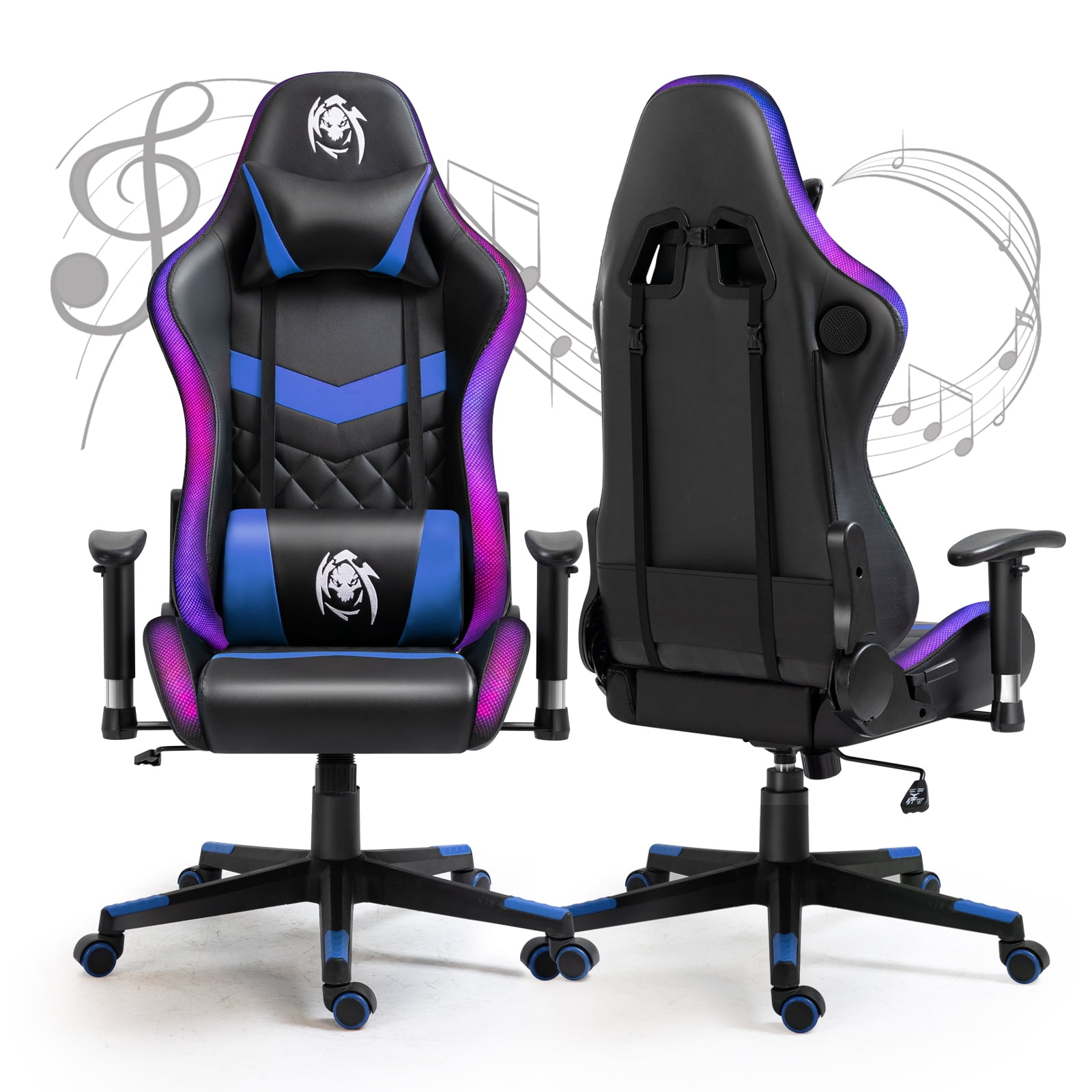 Czlolo Gaming Chair with Bluetooth Speakers and LED Lights, Music Video