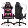 thumbnail image 1 of Czlolo Gaming Chair with Bluetooth Speakers and LED Lights, Music Video Game Chair, Ergonomic Computer Gamer Chair with Headrest and Lumbar Support for Adults, Red, 1 of 8