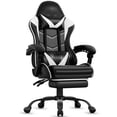 thumbnail image 1 of Czlolo Gaming Chair, Lumbar Massager Game Chairs, High Back Reclining, with Headrest Gamer Office Chair.(White), 1 of 9