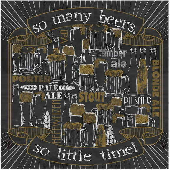 Czoc Housewares Occasions Drink Coasters, Set, So Many Beers