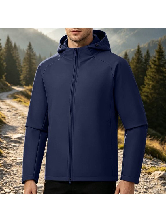 Men's Jacket Zip-Up Long Sleeve Ski Fleece Windproof Water-Resistant Full Zip Zipper Fleece-Lined Solid Outdoor Activities