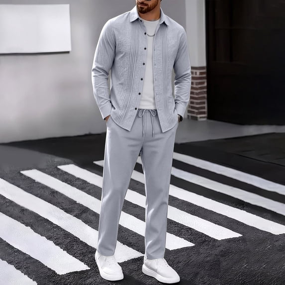 Czstvyn Men's Stretch Set Button Solid